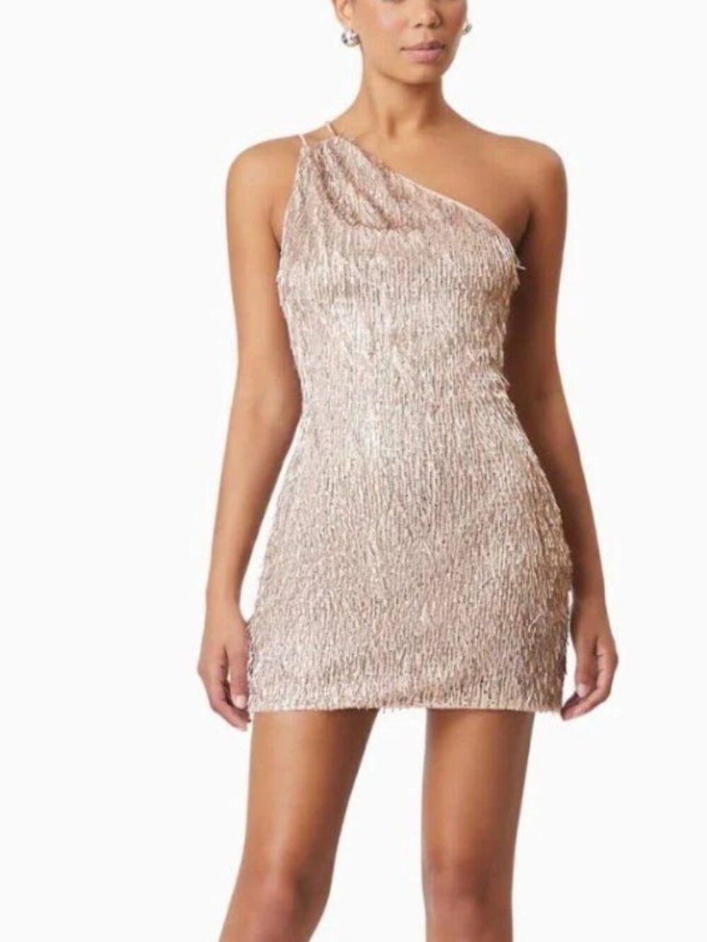 Elliatt Rosita Asymmetrical Mini Dress - Rose Gold